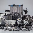 car parts on a gray background
