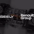 Car chasis with geely and renault logos