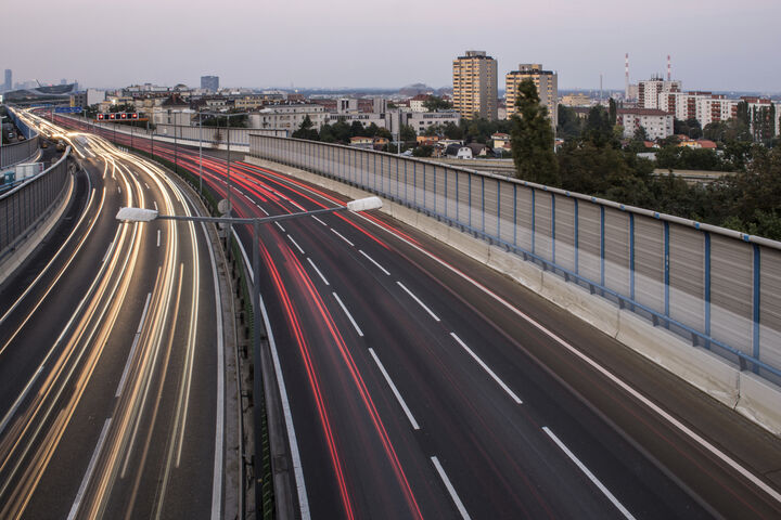 Luftaufnahme der A 23 Tangente in Wien