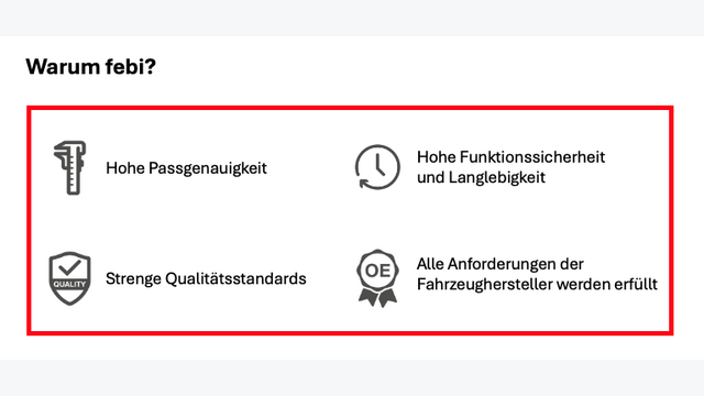 4 Kriterien, die für febi sprechen