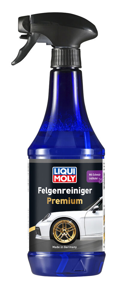 Die Einwirkzeit des Felgenreinigers Premium: 3 bis 5 Minuten